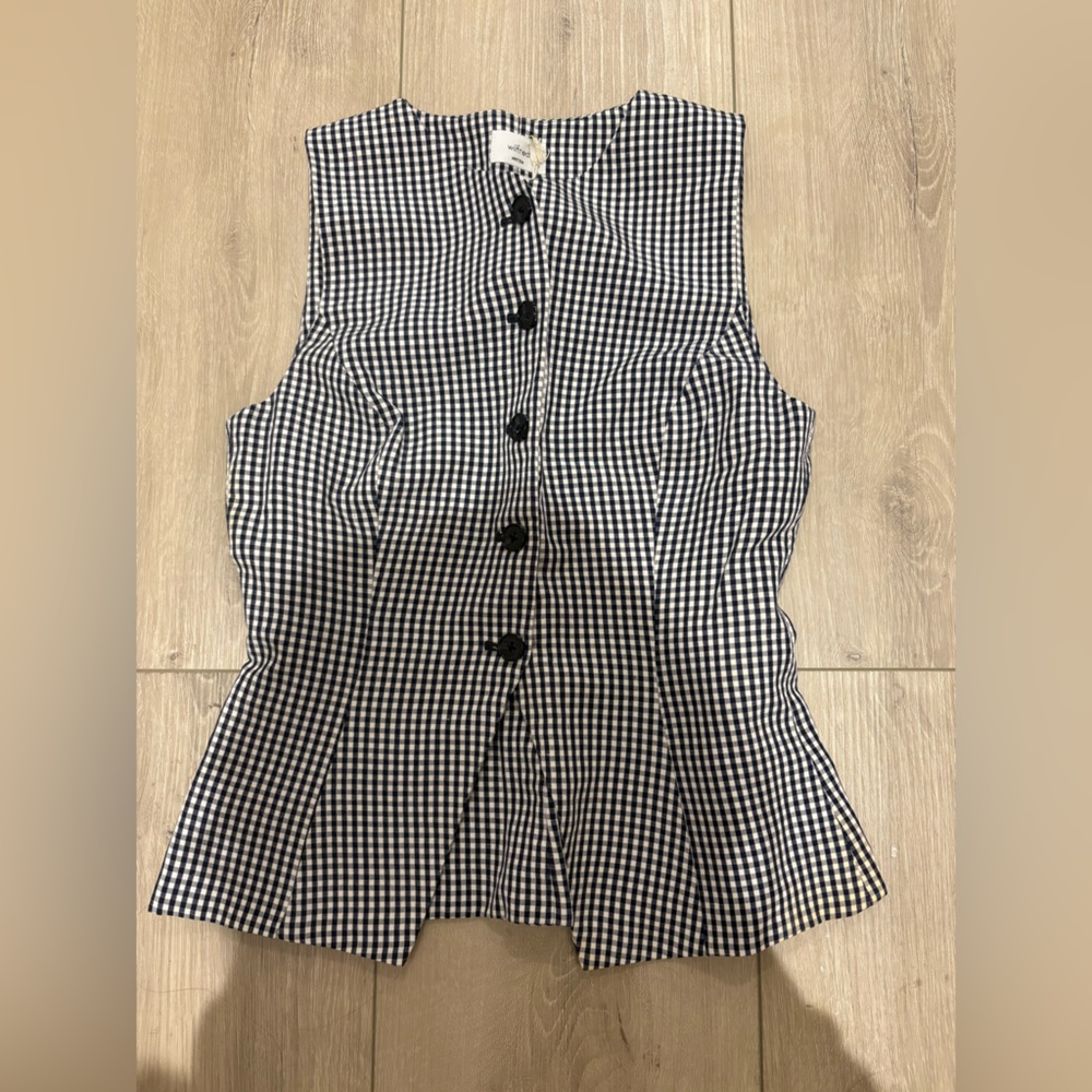 Aritzia Black and White Checkered Top